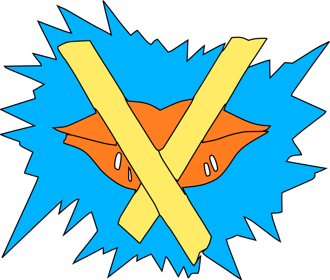 Illustration of a blue background, red lips and a yellow X on top of the lips as if silencing them.